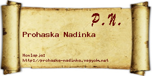 Prohaska Nadinka névjegykártya